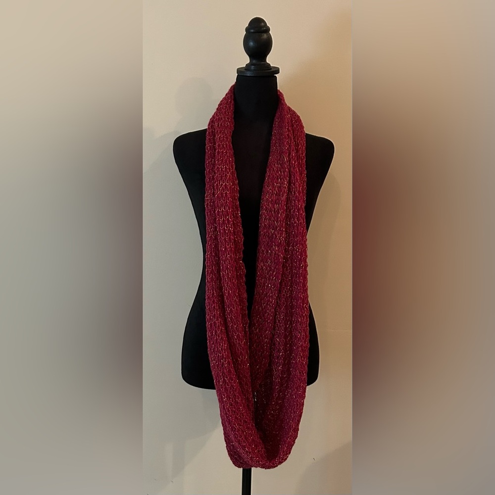 Elegant Red Knit Scarf